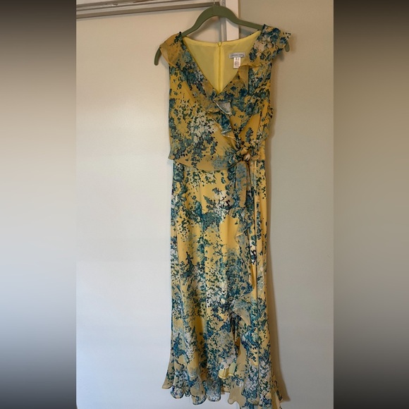 London Times floral dress, yellow and blue, size 4, beautiful! - Picture 7 of 9
